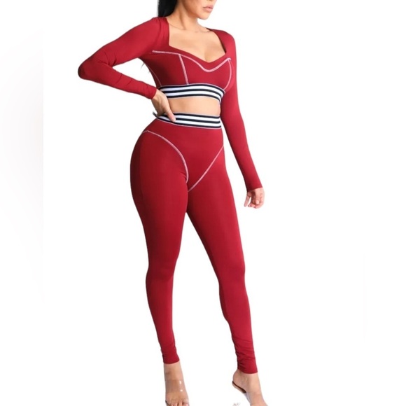 Striped Elastic Waist Band Reverse Cover Stitch Detailed 2 Piece Set
New - Picture 4 of 8